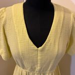 RDI 7. Yellow Short Sleeve V-Neck Tiered Dress 100% Cotton Size XS Photo 4