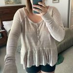 We The Free  by Free People pink long sleeve waffle shirt Photo 0