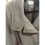 T Tahari  Women's Wool Belted Double Breasted Trench Coat Taupe Size 10 Grey Photo 2