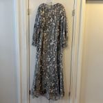 Mac Duggal  67936 Platinum Embellished High Neck Bishop Sleeve Gown Size 18 UB Photo 7