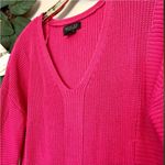 Rachel Zoe Fuschia Pink Knit Cotton V-Neck Sweater S Photo 5