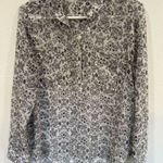 ANINE BING  Black White Floral Button Down Tunic Blouse M EUC Photo 0