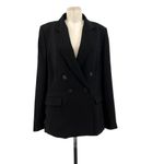 Madewell The Rosedale Blazer in Crepe in Black Size 12 Photo 2