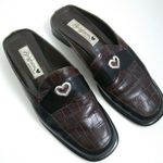 Brighton  Womens Jade Slide Shoes 7.5 Slip On Close Toe Black Brown Leather Photo 1