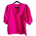 Lilly Pulitzer NWOT Mialeigh Linen Top Passion Fruit Pink Pullover Size 2 Photo 2