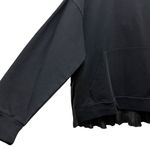 ZARA  Womens Black Pleated Back Hoodie Sweatshirt With Kangaroo Pocket Size M Photo 3