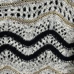 BKE  Boutique Black/Gold Womens Small Sweater  3/4 Sleeve Fisherman Knit Pullover Photo 2