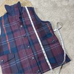 Woolrich  Women’s Wool Blend Plaid Vest Full Button Academia in Purple Navy L Photo 10