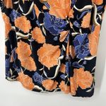Prescott Womens Floral Top Knotted Black Orange Blue Stretch Short Sleeve Sz 4X Photo 3