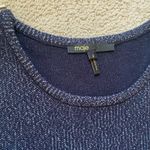 Maje  Navy Knit metallic long sleeve zip shoulder Sweater dress Photo 3