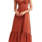 Farm Rio Cinnamon Dark Brown Ruffle Strap Maxi Dress Women’s US XS Photo 0