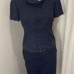 Talbots Petite Sequin Navy Blue Sequin Dress Size 2 Photo 1