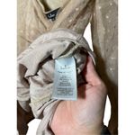 Lulus Ruching Around Town Beige Swiss Dot Long Sleeve Bodysuit Size XS Photo 7