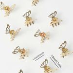 NWT Set of 10 Gold Mini Butterfly Hair Claw Clips Photo 1