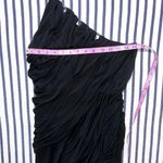 Halston Heritage Black One Shoulder Draped Asymmetrical Dress Small Photo 5