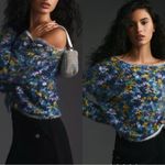 ANTHROPOLOGIE Pilcro Confetti Cropped Fuzzy Faux Fur Sweater Blue Sz M Size M Photo 1