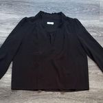 Ba&sh Black Boxy Blouse with Ruffle Collar 10 Women’s business casual top Photo 0