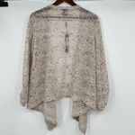 NEW Katie Todd Women Open Front Cardigan Fishnet Waterfall Sweater Gray medium Photo 1