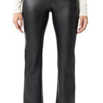 J. McLaughlin 💙 Black Vegan Leather Brandy Flare Kick Hem Pants Photo 0