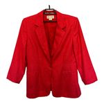 Vtg 90s Hillary Charles 100% Silk Womens Blazer 14 Corpcore Red One Button USA Photo 1
