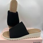 Kensie Women's Knit Slip On Small Platform Sandals Black Size 10 New Photo 0