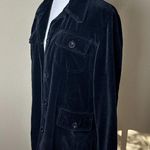 Old Navy Black Velvet Velour Shacket Blazer Jacket Size Large Photo 5