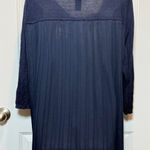 Lane Bryant  Navy Blue Sweater Knit Pleated Hem Tunic Top Plus Size 18/20 Photo 0