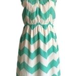 Alya Chevron Print Green White Chiffon Dre… Photo 6