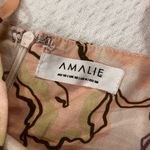 Amalie Floral Print Linen Blend Tea Length Dress Resort Wear Size 6 Orange Photo 11