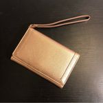 Neiman Marcus NWT New  Flap-Top Tech Rose Gold Wristlet Photo 1