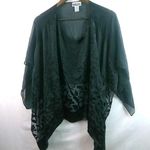 Robbie Bee  6 S Silk Sheer Floral Poncho Photo 0