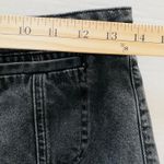 TopShop Moto Denim Mini Skirt Button Front Distressed Five Pocket Style Sz 28W Black Photo 4