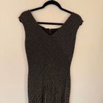 Alex Evenings Black Sleeveless Maxi Formal Dress Gold Metallic Size 8 Photo 3