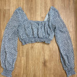 Petal and Pup  Blue Floral Crop Top Photo 0