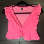 Cute Women’s crop top. Low cut. Dressy. Casual. Summer. Ruffled. EUC. XS Photo 4