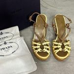 Prada • woven wedge strappy open toe sandals Photo 0