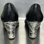 Aerosoles  Plum Tree Black Leather Wedge Pumps - Size 8 1/2 - GUC Photo 6