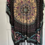 Woven Heart  Women's Mandala Boho Beach Duster,‎ Kimono Fringe Bottom Size Large Photo 0