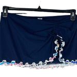 Profile by Gottex Palm Springs SZ 16 Swim Skirt Side Slit Ruffled UPF 50+ Blue Photo 0