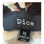 DICE SOFT BLACK FLORAL ROSE PRINTED MINI SHIRT DRESS MOCK NECK KEYHOLE SIZE XL Photo 4