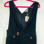 Kori  America Coduroy Black Wide Leg Jumpsuit Sz M Cute Retro Preppy School Fall Photo 5