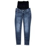 BLANQI Maternity Belly Support Skinny Jeans Medium Wash Denim Pull Photo 1