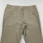 New York & Company Tan Linen Blend Wide Leg Trouser Pant 10 Photo 1