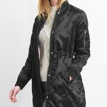 Gap  Women's Black Long Quilted Bomber Jacket sz Medium Photo 0