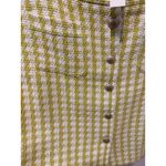 Talbots NWT  Womens A Line Skirt Size 8 Green White Plaid Tweed Button Front Photo 2