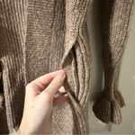 Hinge  Tan Light Brown Cardigan Ruffle Sweater Photo 4