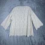 John Mark Shirt Womens Medium Cream Ivory‎ Eyelet Lace Fairy Bohemin Peasant Photo 2