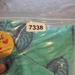 Vintage Zip Code Maxi Dress Womens Large Green Cotton Seashell Print‎ Collared Photo 13