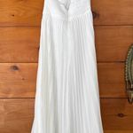 Lulus  Wondrous Muse White Pleated One-Shoulder Midi Dress Wedding Bride Size L Photo 3