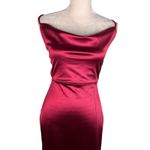 Windsor  Satin Lace Up Strappy Dress Medium Wine Red Photo 12